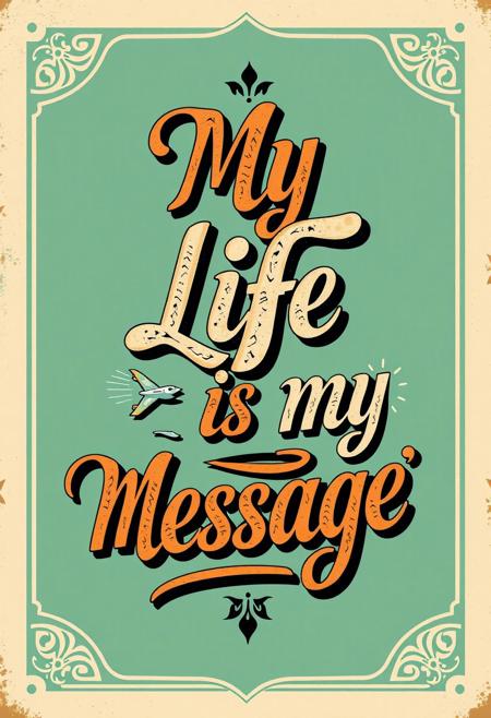 'My life is my message'
Vintage design, retro design, calligraphy