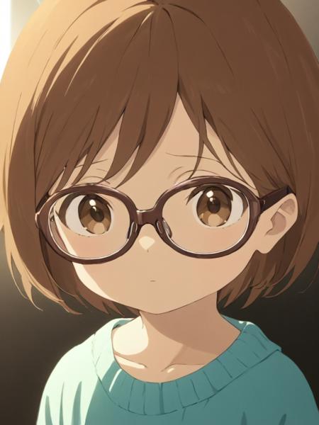 <lora:donghua:1>, glasses,  solo,  aged down,  looking at viewer,  child,  short hair,  brown hair, 1girl,  brown eyes