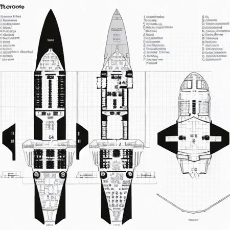 elaborate deckplan for a streamlined starship