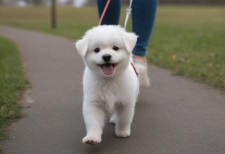 a cute dog on a walk