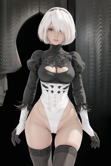 masterpiece:1.4, quality:1.4, photorealistic:1.4, resolution:1.4, sharpness:1.4, ultra-detailed:1.4, professional lighting

<lora:Yorha2BHiLeg_v0.9:0.8>, yorha2b, solo, 1girl