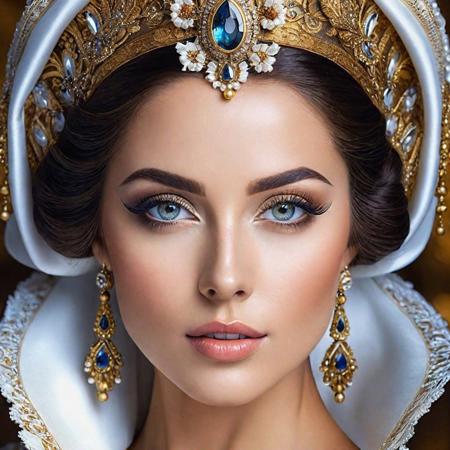 h portrait of a prettiest lady in the world, perfect symmetric eyes, baroque style, elegant, noble, fine lines, , highly detailed, stunning, energy, breathtaking beauty, pure perfection, divine presence, unforgettable, impressive, breathtaking beauty