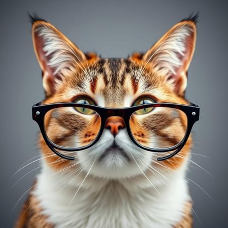 a stylish cat wearing glasses