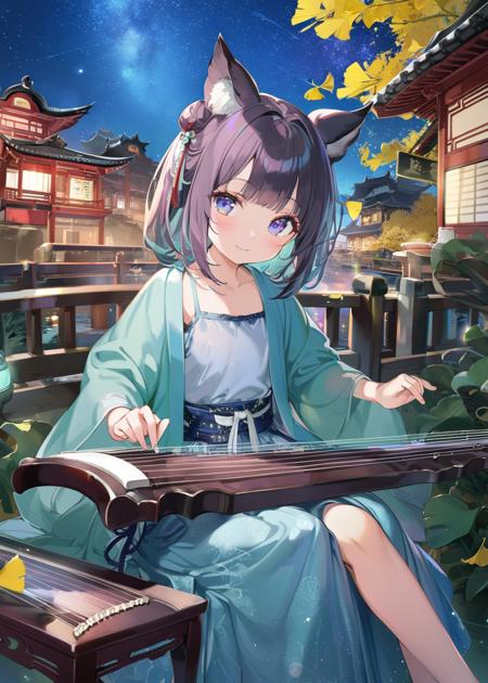 playing instrument guzheng