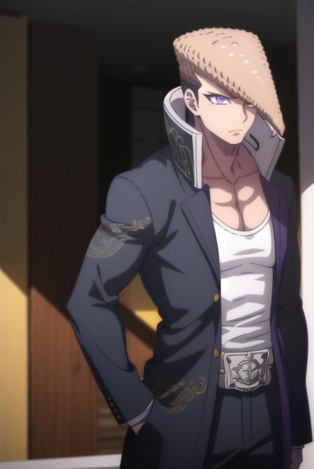 mondooowada, <lora:mondo oowada s1-lora-nochekaiser:1>,
mondo oowada, short hair, bangs, brown hair, (purple eyes:1.1), male focus, pompadour,
BREAK shirt, collarbone, jacket, white shirt, open clothes, open jacket, black jacket, pectorals,
BREAK outdoors, classroom,
BREAK looking at viewer, (cowboy shot:1.5),
BREAK <lyco:GoodHands-beta2:1>, (masterpiece:1.2), best quality, high resolution, unity 8k wallpaper, (illustration:0.8), (beautiful detailed eyes:1.6), extremely detailed face, perfect lighting, extremely detailed CG, (perfect hands, perfect anatomy),