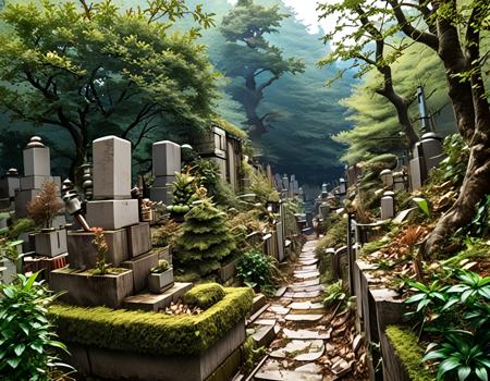 日本の墓地(Japanese Cemetry)/background v1.0