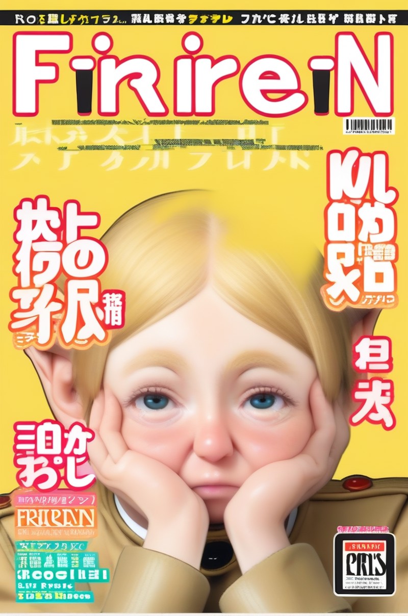 (frieren:1.2), magazine cover,