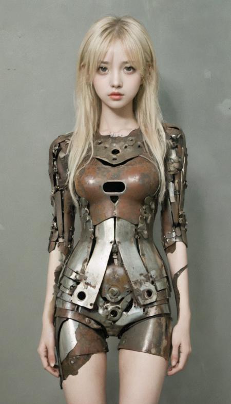 a girl made of worn-out metal a girl made entirelyofbrandnewmetal bailing_metal