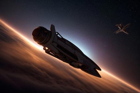 A beautiful, sleek, graceful, spaceship flies through deep space, view from side, beautiful atmosphere, ultra realistic, hyper detailed, sci-fy, cinematic lighting, highlights, atmosphere, RAW, (realistic photo, best quality, detailed), (8k wallpaper), (cinematic lighting, dramatic lighting), (sharp focus, intricate)