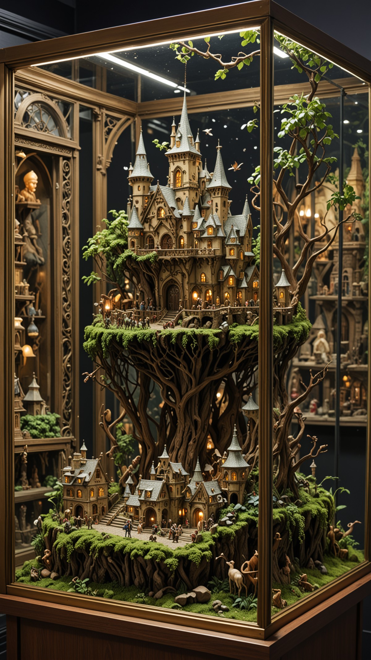 A truly enchanting and magical Ornament in a glass Box display unit, Stood in New York City, busy city street, winning pho...