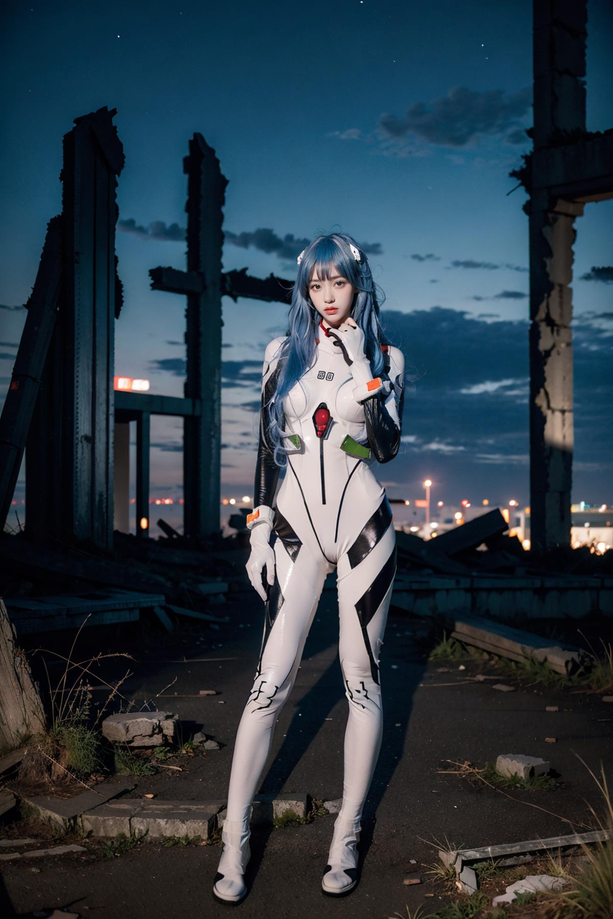 [Realistic] <EVA> Ayanami Rei long hair plugsuit cosplay costume |《EVA》绫波丽 长发 战斗服 cos 服 image by cyberAngel_