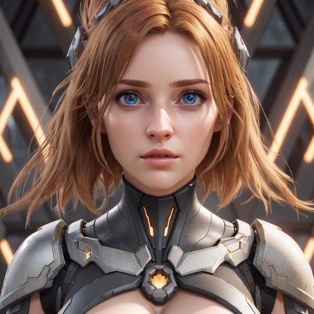 Unreal engine 5.2, beautiful woman staring into the blazing abyss of infinity




