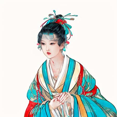 <lora:xuanxue:1.3>,4k,1girl,  asian, robe, long sleeves, jewelry,solo, wide sleeves,  chinese clothes, upper body,black hair,  black eyes,hanfu,multicolored background, ribbon, waves, cute face,