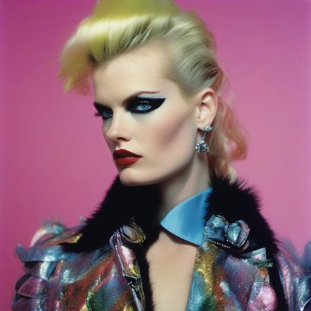 embedding:annev a closeup candid photo of annev a punk, eye level, shot onlarge format, Fujicolor Pro, in style of Miles Aldridge