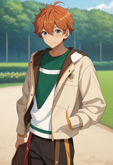 Subaru Akehoshi, orange hair, blue eyes