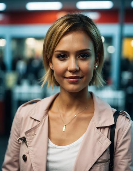 cinematic photo professional fashion close-up portrait photography of a beautiful (((ohwx woman))) at post office during Midnight, Nikon Z9     <lora:jessica_alba_sdxl_dh128_v1:1.05> . 35mm photograph, film, bokeh, professional, 4k, highly detailed