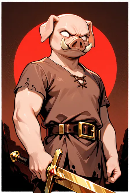 Piglin Brute -- Minecraft Noob + Illust