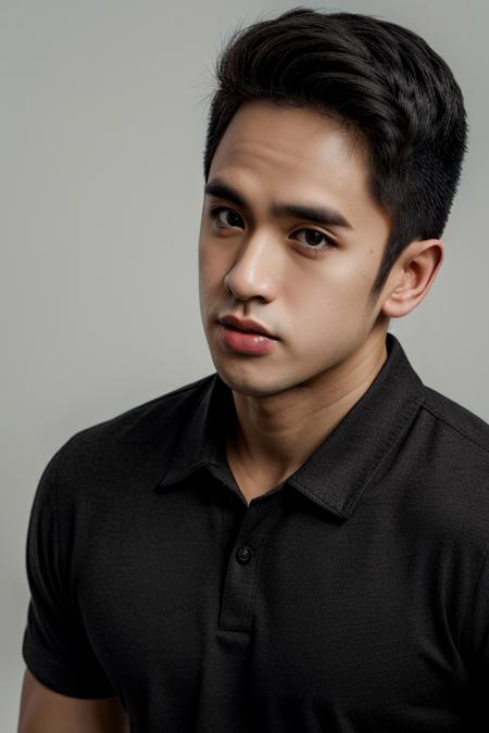 wearing black fit shirt, (absurdres, highres, ultra detailed),((masterpiece)), ((best quality:1.1)), High Resolution, 8k,1boy, best quality, masterpiece, (photorealistic:1.4), 4k, high quality, masterpiece, best quality, highres, dynamic poses, realistic, david licauco, mature male, looking at viewer  <lora:david-licauco-09:1>  <lora:detailed_eye:0.2> <lora:skinny_new_skin:0.2>  <lora:tangbohu-detailer_1.0:0.5>