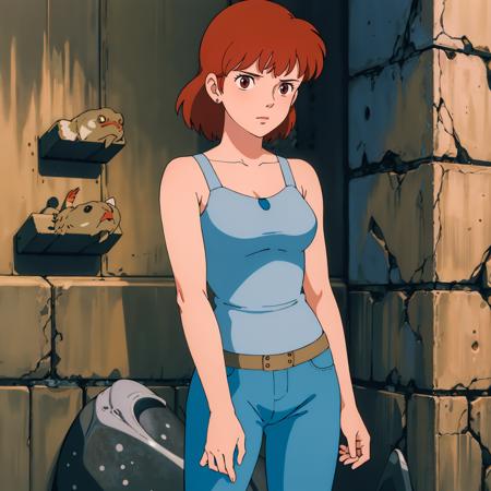 <lora:Nausicaa001:0.7>,
Nausicaa,1girl,
tank_top,pants,
stone walls,