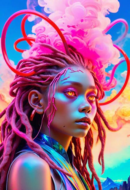 (anthropomorphic monkeys, band, 3 monkeys, long dreadlocks, gangsta rapper:1.5), hyper realistic and highly detailed, by Annie Leibovitz and Sachin Teng, panoramic wide angle shot of an phenomenally beautiful otherworldly landscape, famous artwork by (vincent chong:1.1) and (alan pollack:1.2), detailed expressive eyes, fantasy style, deep in the crystalline caverns of planet alderwaran tertius roams a silicon-based life form, the rude honkxygler cute aesthetic, a (tiny cute translucent polycarbonate robot) with an LED screen face, emoticon, stunning unreal engine render, intricate details  atom bomb explosion by van gogh colourful, pink, blue, black, red, trippy psychedelic style Ombre _james jean, floating female figure made of ribbons, smoke, in the sky, colorful and vibrant, mystical colors, contemporary impressionism, yanjun cheng portrait painting, iridescent painting,james jean, floating deer figure made of butterfly, smoke, in the sky, colorful and vibrant, mystical colors, contemporary impressionism, yanjun cheng portrait painting, iridescent painting, 3/4 perspective view, cute face, low angle, sweeping circling composition, large beautiful crystal eyes, big irises, UHD, HDR, 8K, (Masterpiece:1. 5), A captivat