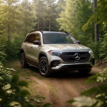 Commercial photograph of an EQB SUV Mercedes traversing forest, lush, green, golden hour, cinematic, 4k, volumetric lighting <lora:MEVsLoRA:1>, (good composition), (in frame), centered, 8k, 4k, detailed, attractive, beautiful, impressive, photorealistic, realistic, cinematic composition, volumetric lighting, high-resolution, vivid, detailed, stunning, professional, lifelike, crisp, flawless, DSLR, 4k, 8k, 16k, 1024, 2048, 4096, detailed, sharp, best quality, high quality, highres, absurdres