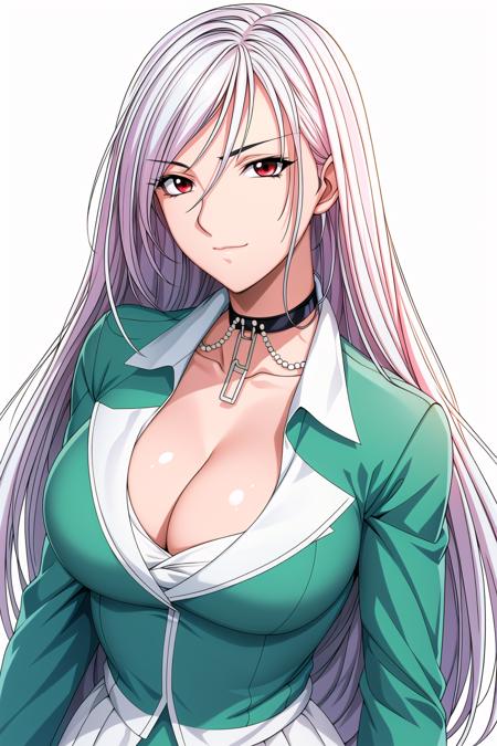 Simple White Background,
school uniform, green jacket,white collared shirt, Black Choker,
<lora:Inner_Moka_Akashiya_Rosario-KK77-V1:0.7>,chained,jewelry,
White Hair,long hair,red eyes,Bangs,
<lora:Oda_Non_Style-KK77-V2:0.3>,<lora:more_details:0.3>,
1 girl, 20yo,Young female,Beautiful Finger,Beautiful long legs,Beautiful body,
Beautiful Nose,Beautiful character design, perfect eyes, perfect face,expressive eyes,perfect balance,
looking at viewer,(Focus on her face),closed mouth, (innocent_big_eyes:1.0),(Light_Smile:0.3),
official art,extremely detailed CG unity 8k wallpaper, perfect lighting,Colorful, Bright_Front_face_Lighting,White skin,
(masterpiece:1.0),(best_quality:1.0), ultra high res,4K,ultra-detailed,
photography, 8K, HDR, highres, absurdres:1.2, Kodak portra 400, film grain, blurry background, bokeh:1.2, lens flare, (vibrant_color:1.2),professional photograph,
(Beautiful,Breasts:1.0), (beautiful_face:1.5),(narrow_waist),