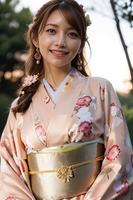 1girl,(wearing a gorgeous kimono:1.2),(RAW photo, best quality), (realistic, photo-realistic:1.4), masterpiece, an extreme...