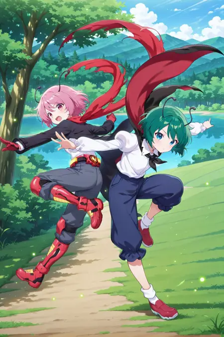 Wriggle Nightbug (Touhou Project) & Wriggle Nightbug (Kaiju of Augmentation and Mutation) - リグル・ナイトバグ (東方)