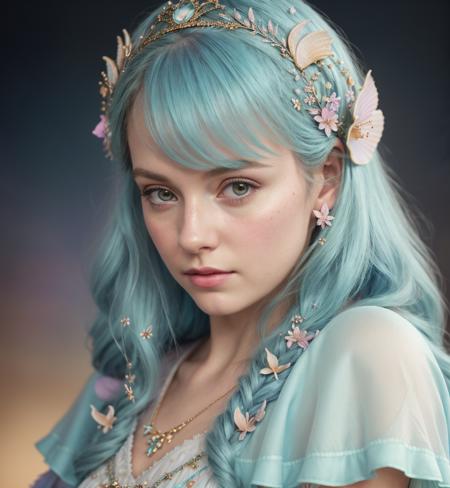 cinematic film still concept art (Cinematic Photo:1.3) of (Realistic:1.3),(Cosy:1.3) Princess girl with wing, Blue, Pastel, glitter, dramatic, dreamy, pastel, Watercolor, Whimsical, Delicate, seashell crown, Trending on Artstation, Highly detailed, Intricate, Portrait, digital painting, Fantasy theme, Fantasy robes, Fantasy concept art, Fantasy character art, Smug, Teenage girl, perfect body, full body, dreamy, pastel, Watercolor, Whimsical, Delicate, seashell crown, art by loish and lois van baarle, Trending on Artstation, Highly detailed, Intricate, Portrait, digital painting,Highly Detailed,(Art Deco:1.3),(Photorealism:1.3),(Classical Realism:1.3),(Fujifilm Superia:1.3),naturalism,land Art,regionalism,shutterstock contest winner,trending on unsplash,featured on Flickr <lora:ornate:1> . digital artwork, illustrative, painterly, matte painting, highly detailed . shallow depth of field, vignette, highly detailed, high budget, bokeh, cinemascope, moody, epic, gorgeous, film grain, grainy