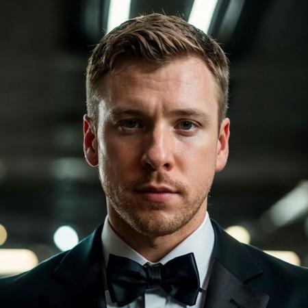 DSLR photo of davidmh person using a tuxedo.face portrait.in blade runner.daylight.professional photography.high resolution.detailed photo.RAW.still film.f/16.uhd.hdr.4k <lora:davidmh_58950:1>