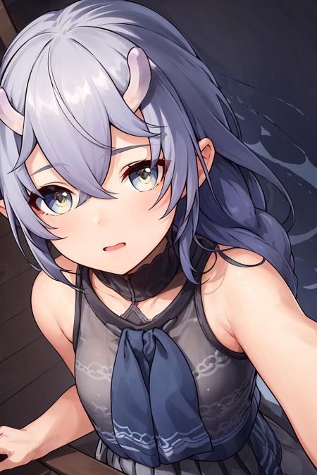 1girl, <lora:Bailu:0.6>,  colorful theme, (best quality, high quality, high resolution), realistic, ultra-detailed, highly detailed face features, absurdres, grey hair, realistic lighting and reflections, highly detailed face features, see through shirt, best photo,high quality illustration