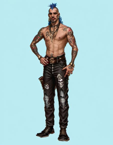 a Puerto Rican man punk full body, standing <lora:XLPUNK_0.3_RC:0.8>