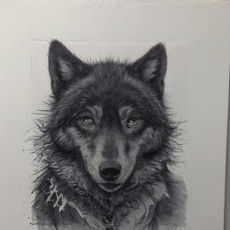 evening, dark wolf, masterpiece, best quality
