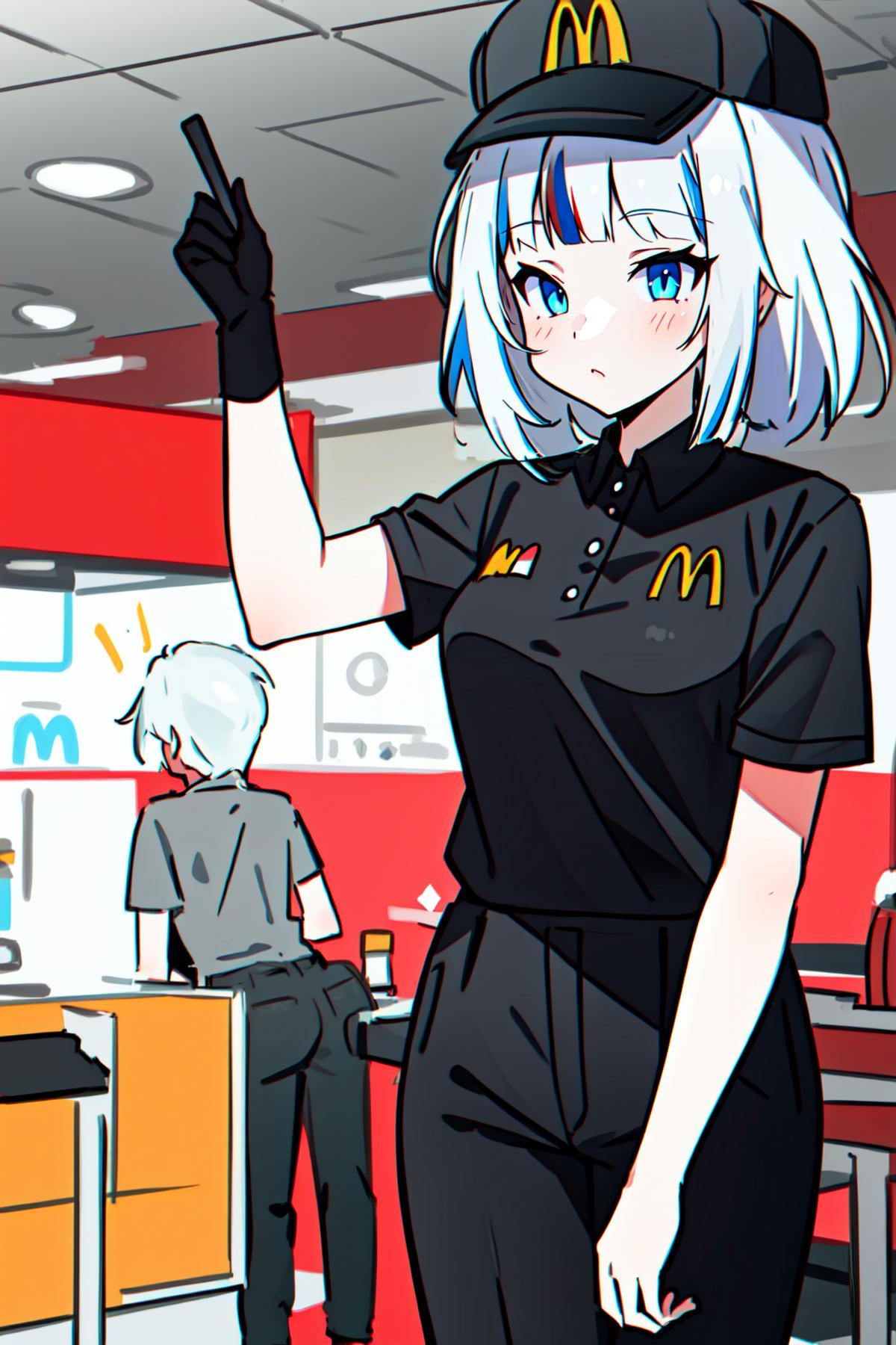 McDonalds Uniform (black) | Outfit LoRA image by PettankoPaizuri