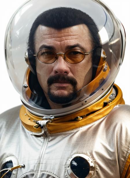 ss1 , headshot, man, solo, goatee, glasses, man in ((retro astronaut suit with bubble helmet)), full body, full body shot, white background, no background, PNG, natural lighting, no shadows, ultra detailed, hyperrealistic, 80mm, 4k, 8k, 8k realistic, sharp focus, intricate, high resolution     <lora:StevenSeagal-10:1>