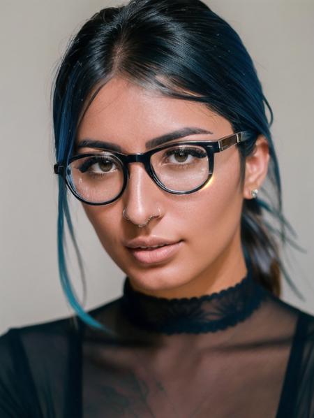 a woman with glasses on, 5 0 0 px models, 2 0 1 4. modern attire,  by Fikret MuallÃ¢ SaygÄ±, shirow masamune,  age 3 0, three quarter profile, basket shirt, portrait featured on unsplash, dc marvel fashion, 33mm photograph, <lora:Krokodeal:1>