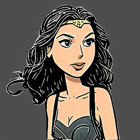 Gal Gadot,  color cartoon by ninapaley