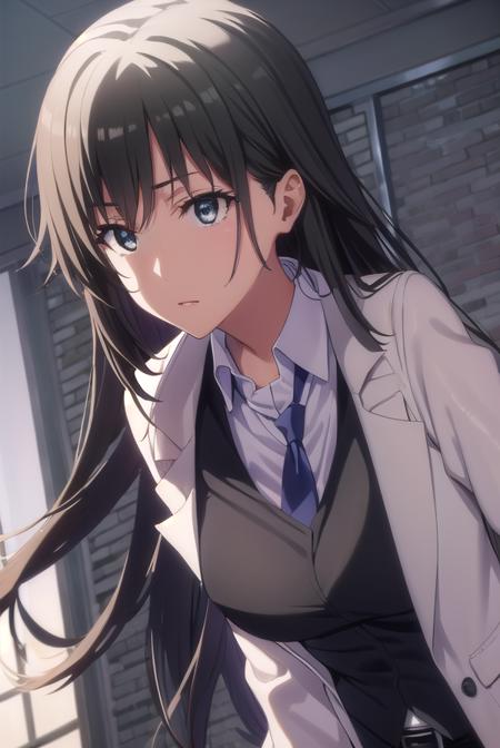 shizukahiratsuka, <lora:shizuka hiratsuka s2s3-lora-nochekaiser:1>,
shizuka hiratsuka, long hair, black hair, (black eyes:1.5),
BREAK necktie, belt, vest, labcoat, white labcoat,
BREAK indoors, classroom,
BREAK looking at viewer, (cowboy shot:1.5),
BREAK <lyco:GoodHands-beta2:1>, (masterpiece:1.2), best quality, high resolution, unity 8k wallpaper, (illustration:0.8), (beautiful detailed eyes:1.6), extremely detailed face, perfect lighting, extremely detailed CG, (perfect hands, perfect anatomy),