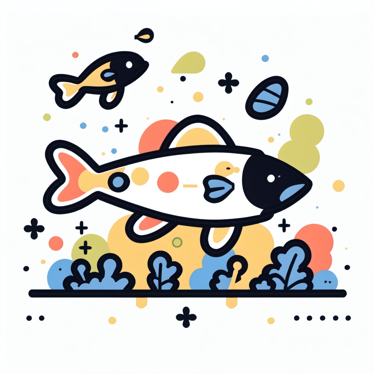 <lora:minimal vector style:1>fish