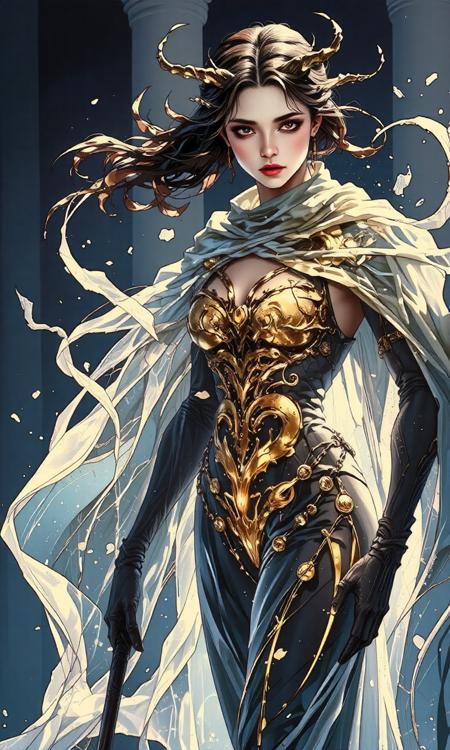A hauntingly beautiful ghostly figure, illuminated by glowing plasma, emerging from the shadows. Realistic painting style with intricate details and lifelike textures. Inspired by the works of John Singer Sargent and Edgar Degas. Studio lighting creates a dramatic atmosphere for this concept art piece.