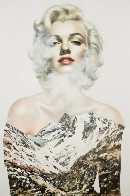 Miss Cellophane: Transparent Profile Portrait Painting Style (Double Exposure)