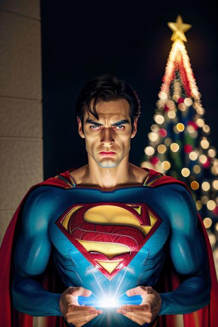 <lora:shocked:1.3> (visibly ill, shocked, nonplussed Superman man unwrapping an open box full of glowing kryptonite:1.1), UHD RAW photo, Nikon F2 Camera, /1, ISO 3200, 200mm lens, background holiday decorations, at noon, (sharp focus, realistic:1.2)