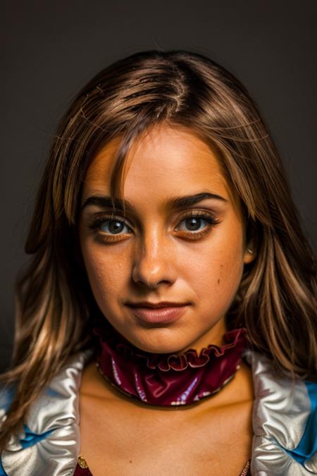 <lora:Louise_Nurding_nee_Redknapp:1> l1873n, 1girl, solo, masterpiece, best quality, detailed face, clown costume,  fire