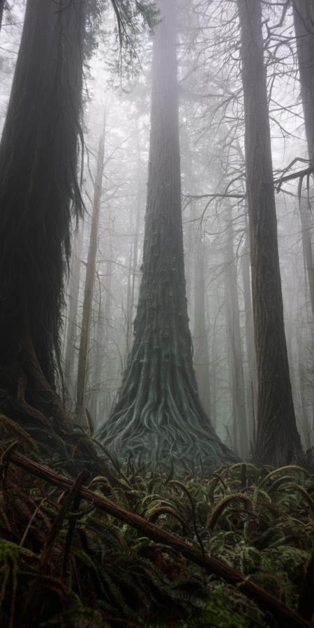 <lora:PacificNorthwest:1>PacificNorthwest, forest, lovecraftian horror, darkness, misty, depth of field, haze, halation, Photorealistic, Hyperrealistic, Hyperdetailed, gloom, hp lovecraft