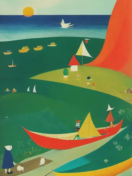 <lyco:ToveJansson:1.0> artwork by tove jansson, oliver jeffers and eric carle