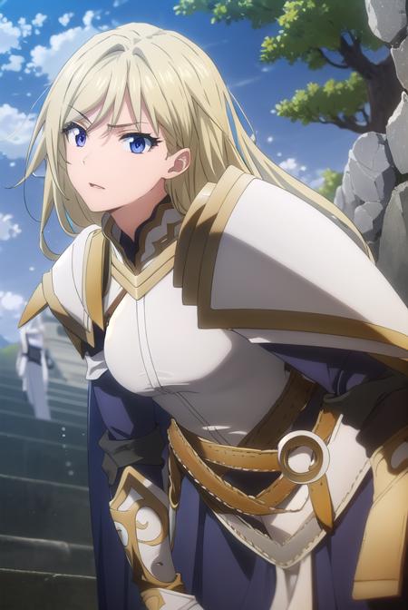 femaleknight, <lyco:femaleknight-lyco-nochekaiser:1>, 
female knight, long hair, blue eyes, blonde hair,
BREAK weapon, sword, cape, armor, shoulder armor, gauntlets, pauldrons, breastplate, knight,
BREAK outdoors, forest, grass, nature, sky, cloud, sun,
BREAK looking at viewer,
BREAK <lyco:GoodHands-beta2:1>, (masterpiece:1.2), best quality, high resolution, unity 8k wallpaper, (illustration:0.8), (beautiful detailed eyes:1.6), extremely detailed face, perfect lighting, extremely detailed CG, (perfect hands, perfect anatomy),