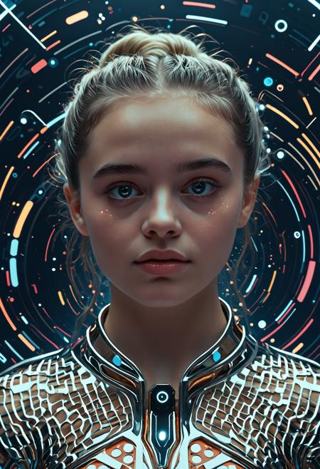 Abstract style <lora:Beeple_retrofuturism-000005:1>,Beeple style,retrofuturism,<lora:Alice Prin OC-000005:1>,Alice Prin,1girl, . Non-representational, colors and shapes, expression of feelings, imaginative, highly detailed