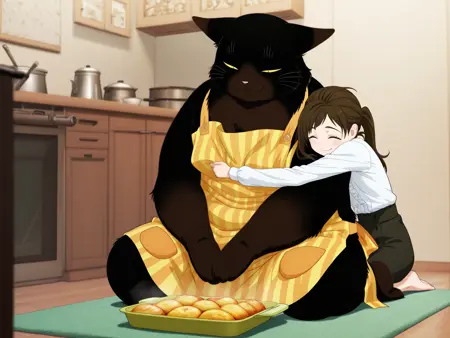 Saku Fukuzawa 福澤 幸来  and Yukichi (諭吉) from  The Masterful Cat Is Depressed Again