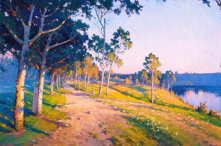 outdoors, nature, scenery, no humans, road, tree, forest, day, grass, solo, traditional media (illustration:1.0), masterpiece, best quality,   <lora:Light oil painting_20231025095300-000003:0.91>