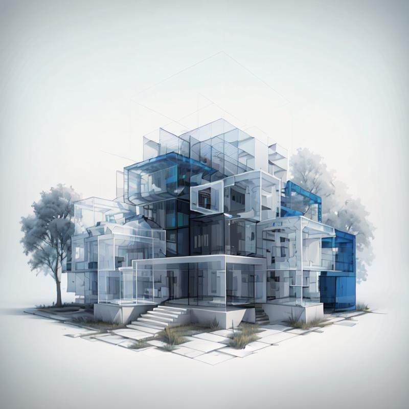 Architecture_Modern_House_Facade_Blueprint（现代房屋外立面设计蓝图）LoRa image by ipArchitecture